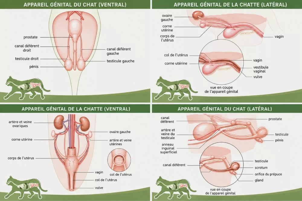 Illustration — ANATOMIE DES APPAREILS GÉNITAUX MÂLE ET FEMELLE