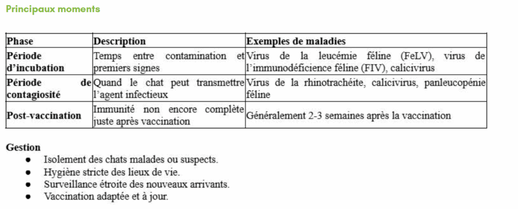 Illustration — PÉRIODE DE RISQUE D’INFECTION ACCRUE CHEZ LE CHAT