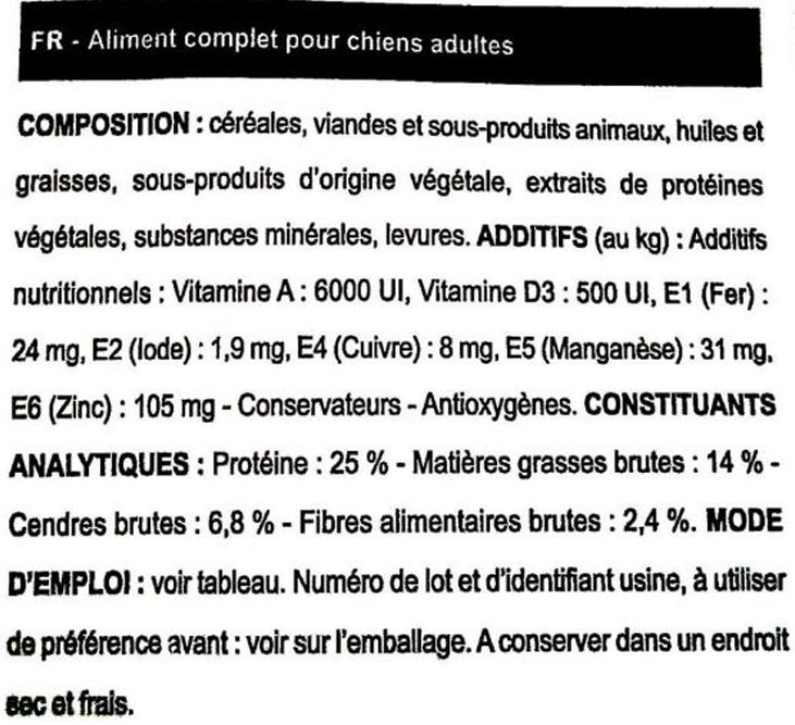 Illustration — EXEMPLES D’ÉTIQUETTES D’ALIMENTS